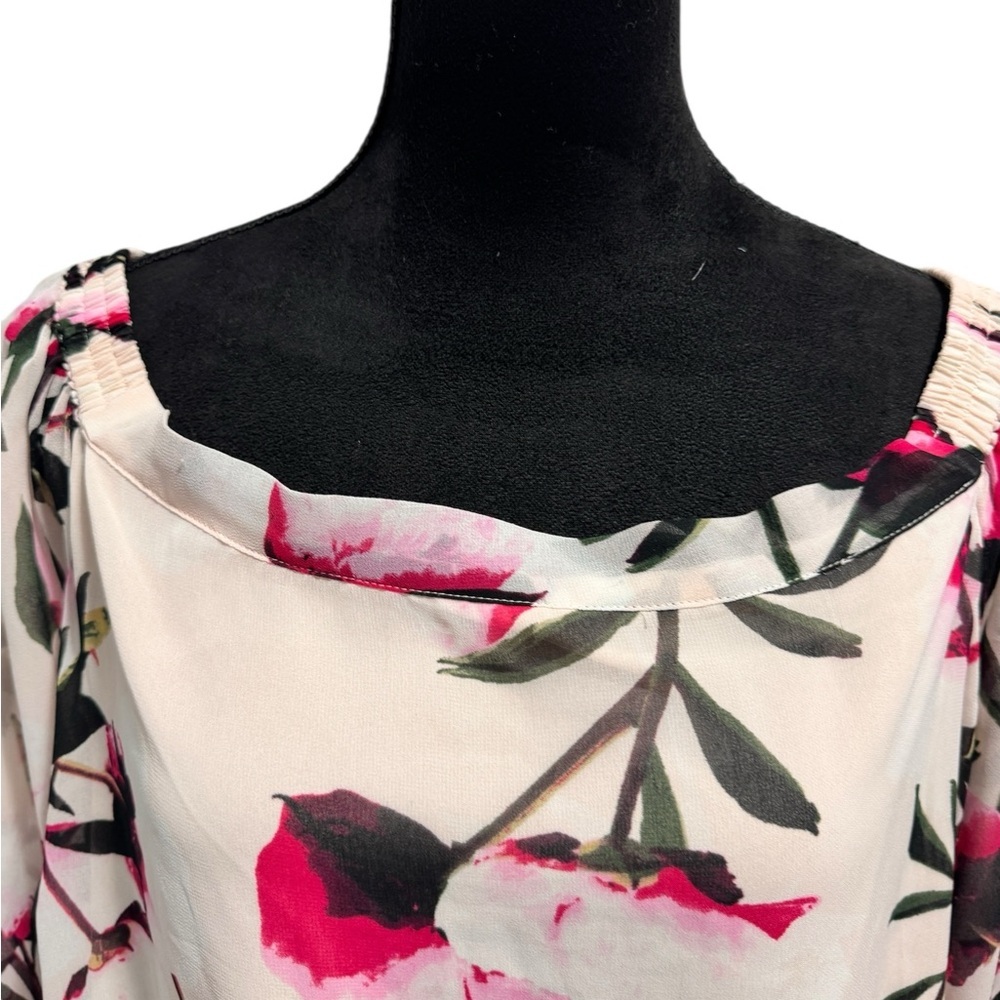 Le Chateau Floral Off Shoulder Blouse Pink - Picture 4 of 13